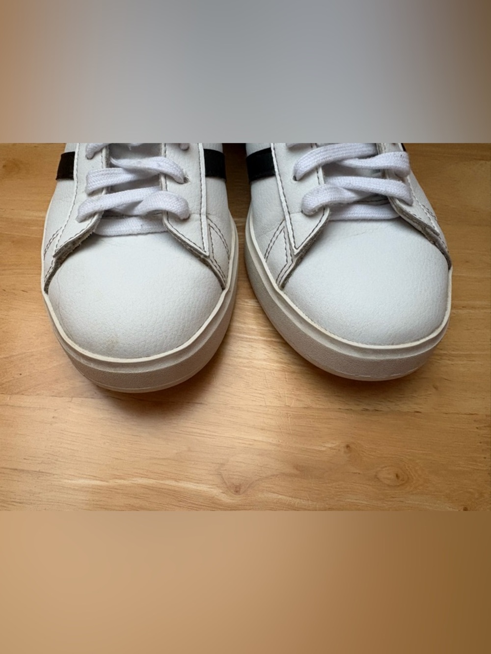 adidas Grand Court Cloudfoam White Sneakers Black Stripes | Sz 6.5 - Picture 8 of 14